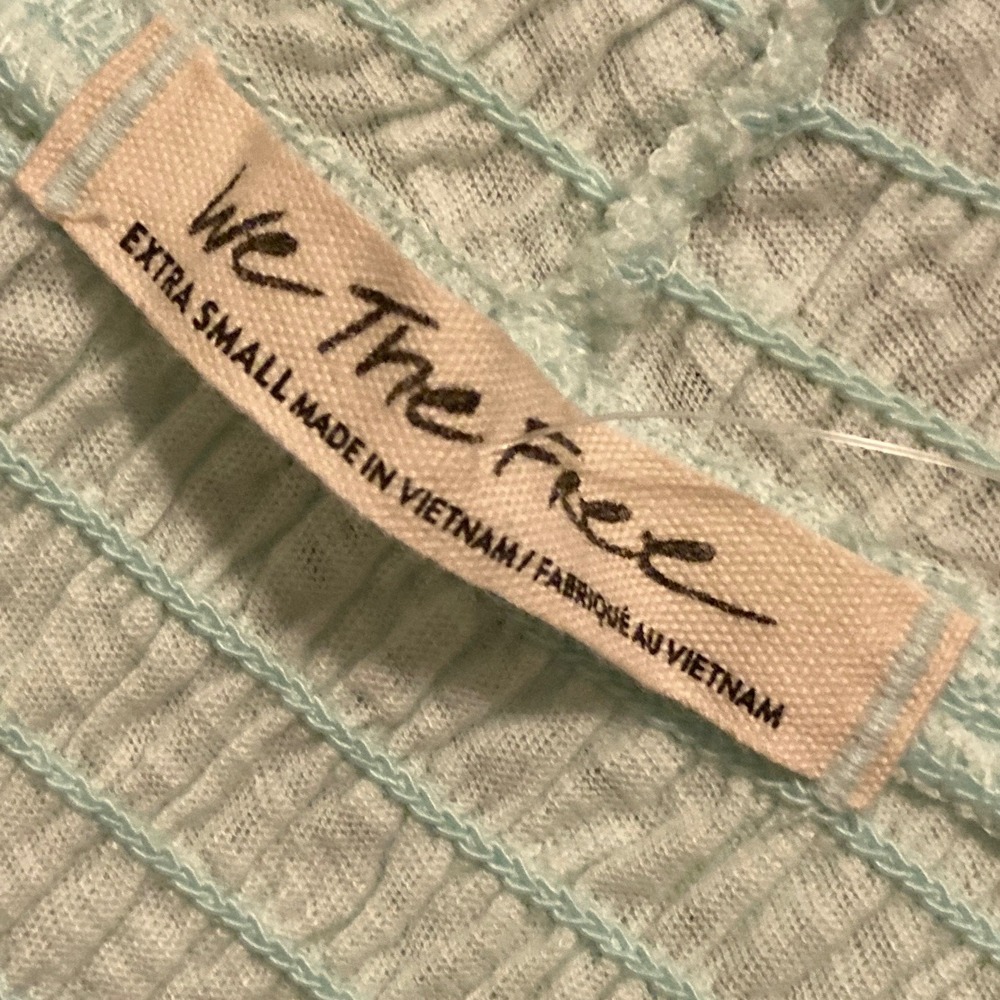 FP We The Free Smocked Turtleneck Long Sleeve XS Iced Aqua - Picture 7 of 12